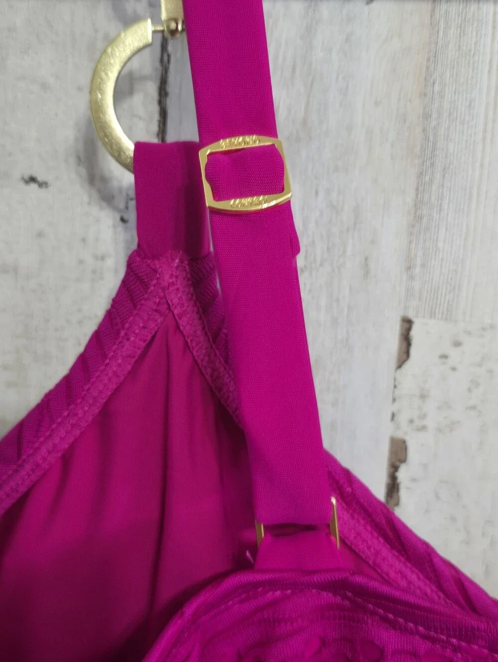 Beyond Control Magenta Textured One Piece Swimsuit Size 6